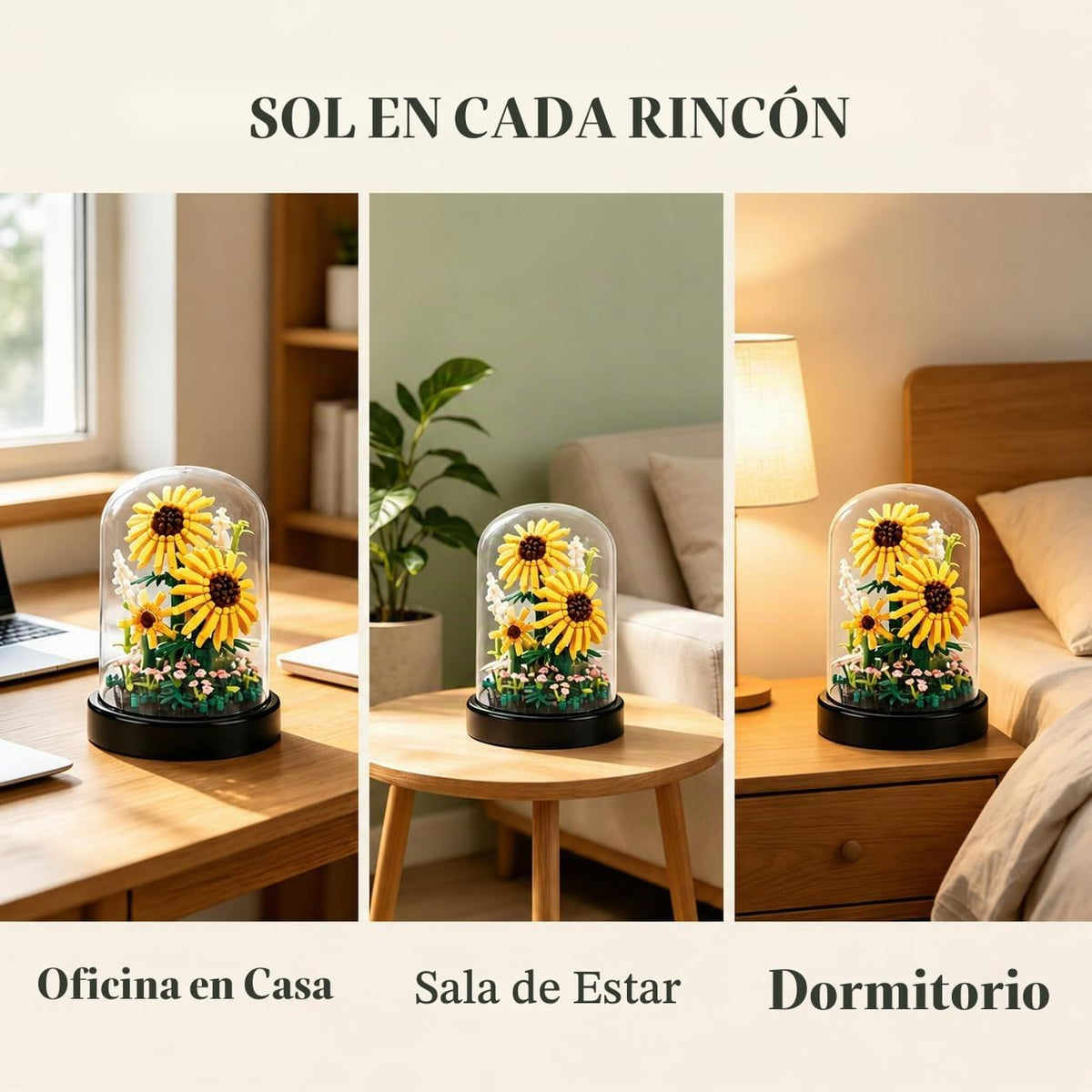 Juego de construcción de girasol, 545 piezas de mini bloques de ram...