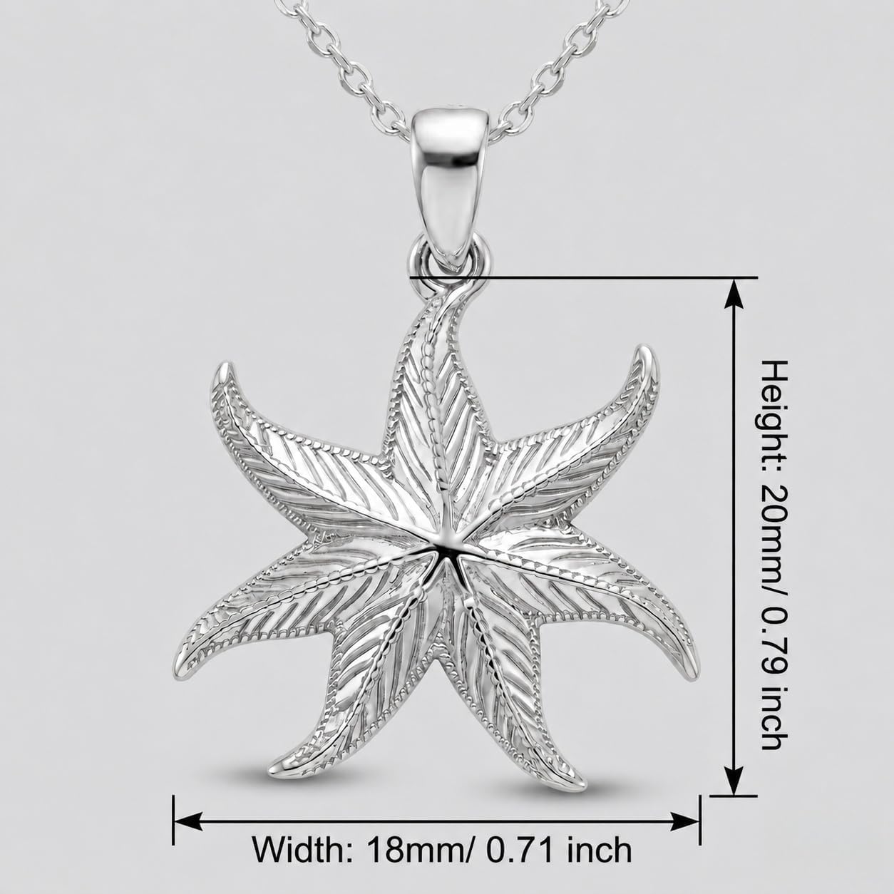 LONAGO Collar de estrella de mar para mujer, plata de ley 925, coll...