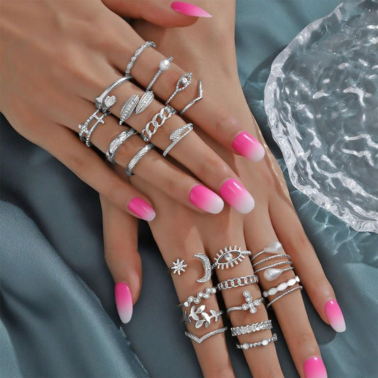 CHICUTIE Juego de anillos dorados para nudillos para mujeres, apila...