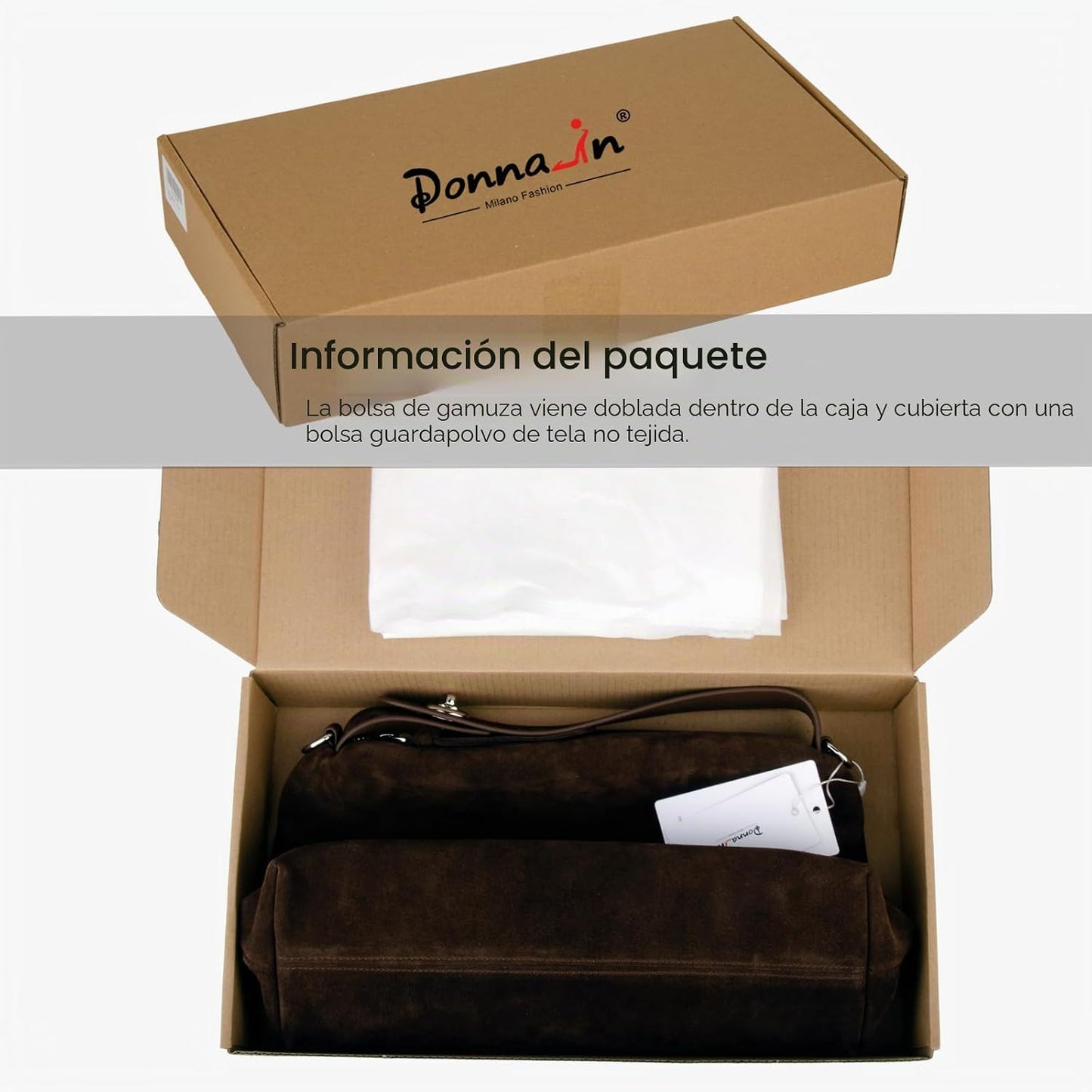 DONNAIN Bolsos cruzados de piel de ante premium para mujer y bolso...
