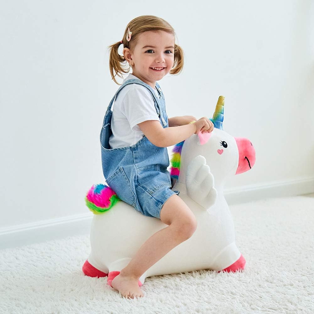 iPlay, iLearn Bouncy Pals Caballo Saltarín de Unicornio, Juguete In...