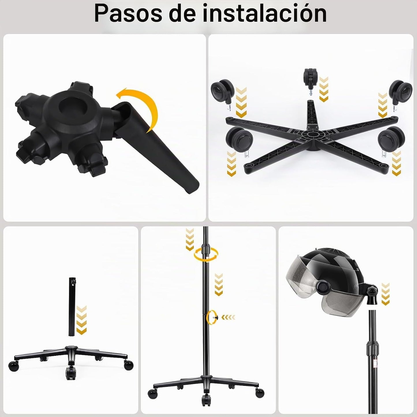 Secador de pelo con capucha, secador de pelo de pie sobre ruedas, s...