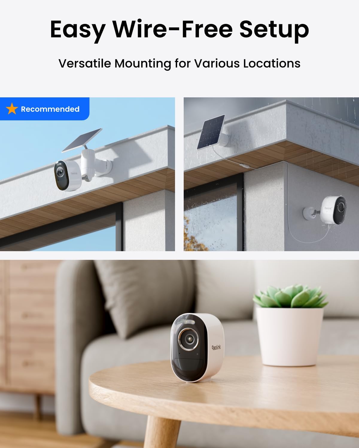 REOLINK Home Hub mini con 4X Argus 3 Pro+panel solar, cámaras de se...