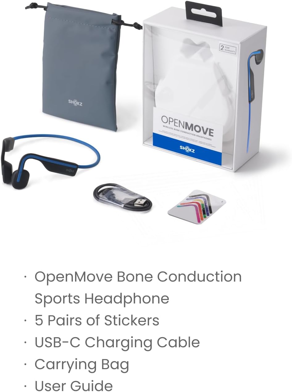 SHOKZ OpenMove - Auriculares deportivos Bluetooth de oreja abierta,...