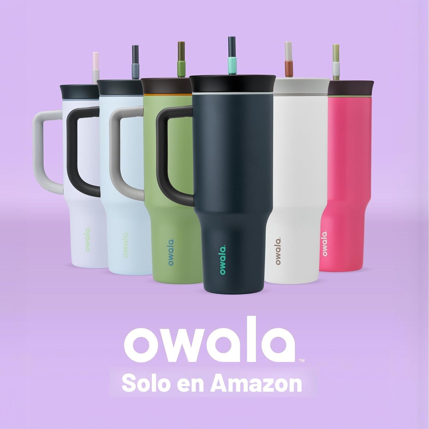 Owala - Vaso de viaje aislado de acero inoxidable de triple capa co...