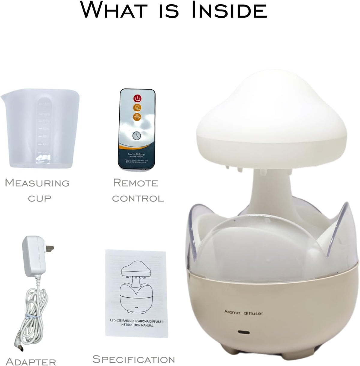 DEALFUN Humidificador portátil de gota de lluvia, difusor de aceite...