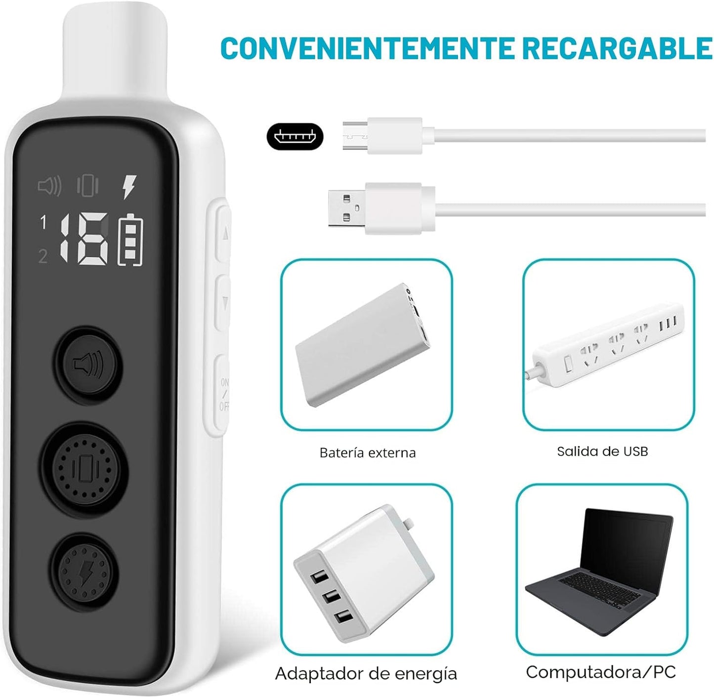 Bousnic Collar de choque para perros 2 perros, (8-120 libras), coll...