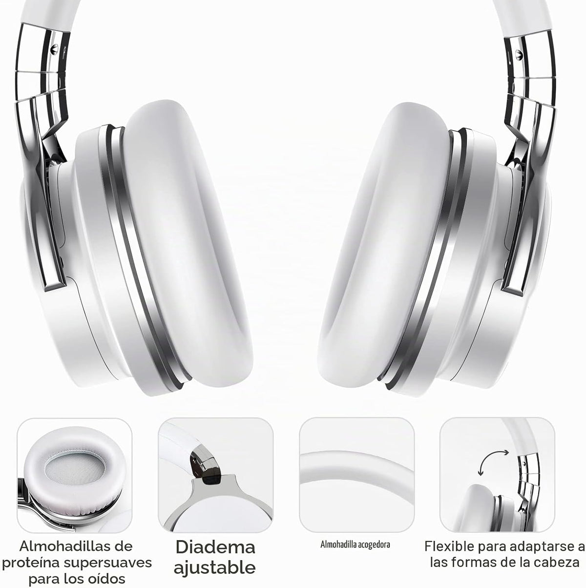 Silensys E7 Auriculares con cancelación activa de ruido Bluetooth c...