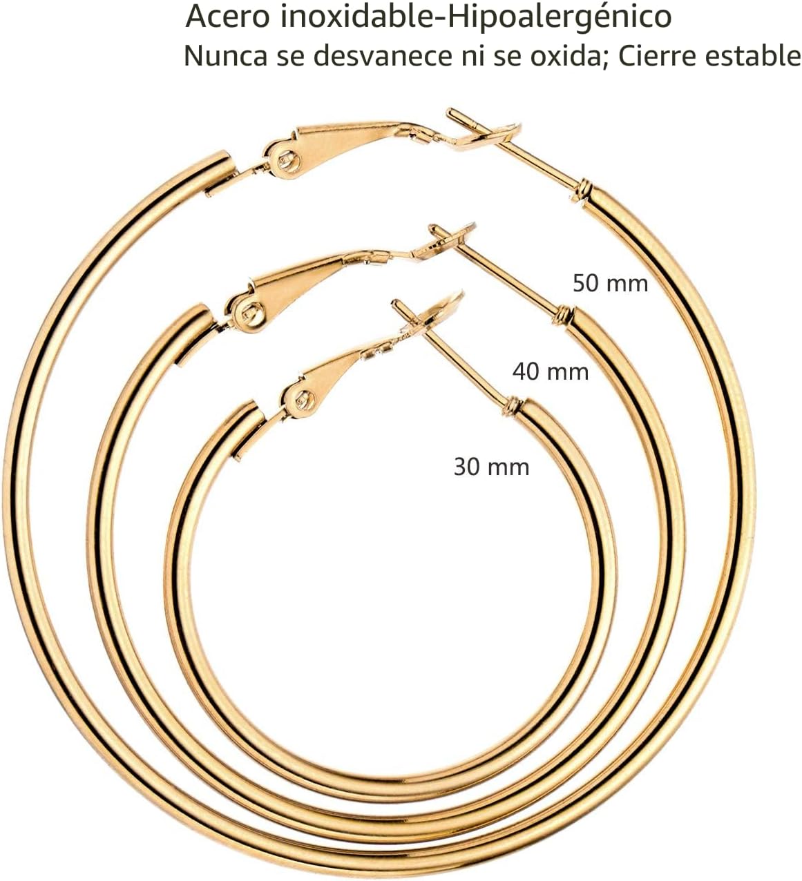5\/12 Pares Pendientes de Aro Chapados en Oro y Plata para Mujer, J...