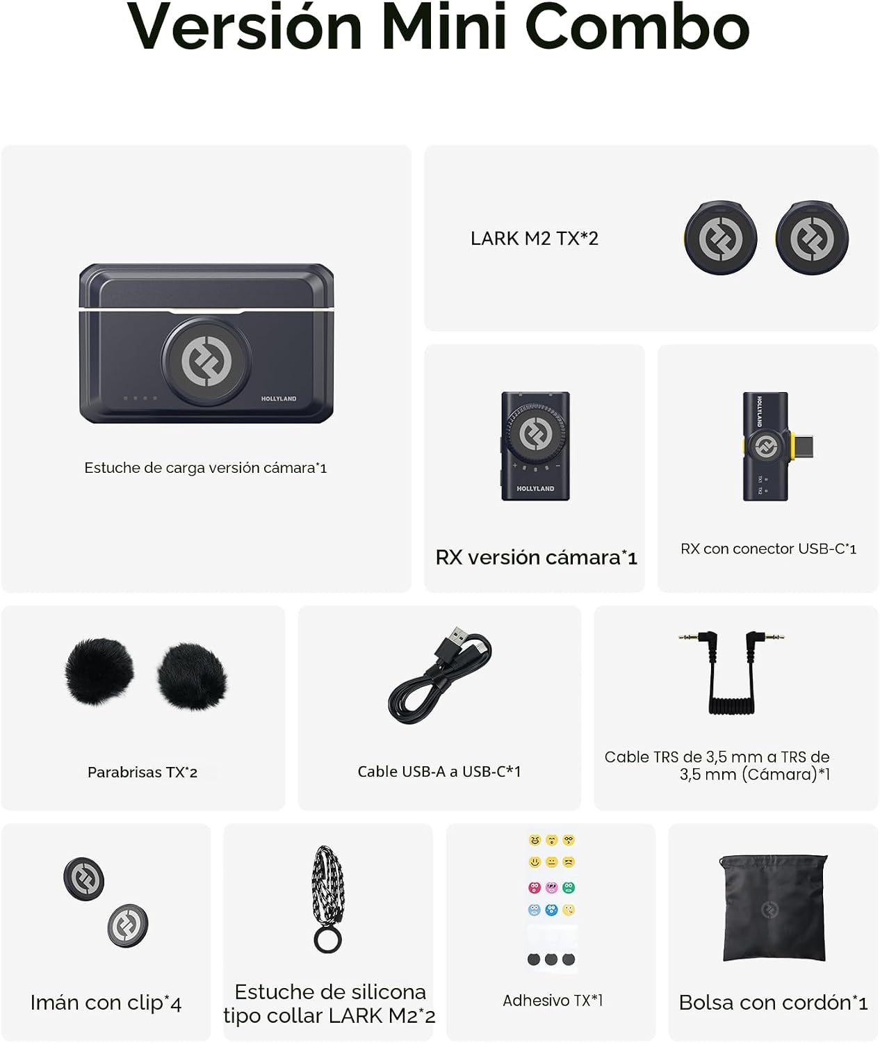 Micrófono inalámbrico Hollyland Lark M2 para iPhone\/cámara\/Androi...