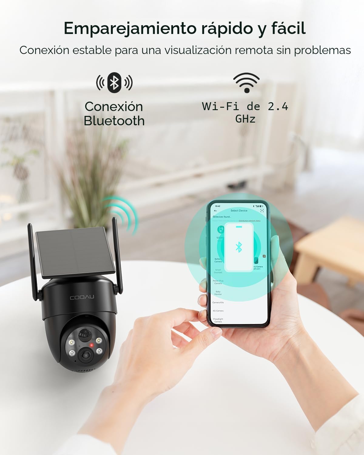 COOAU Cámaras de seguridad solares inalámbricas al aire libre, vigi...