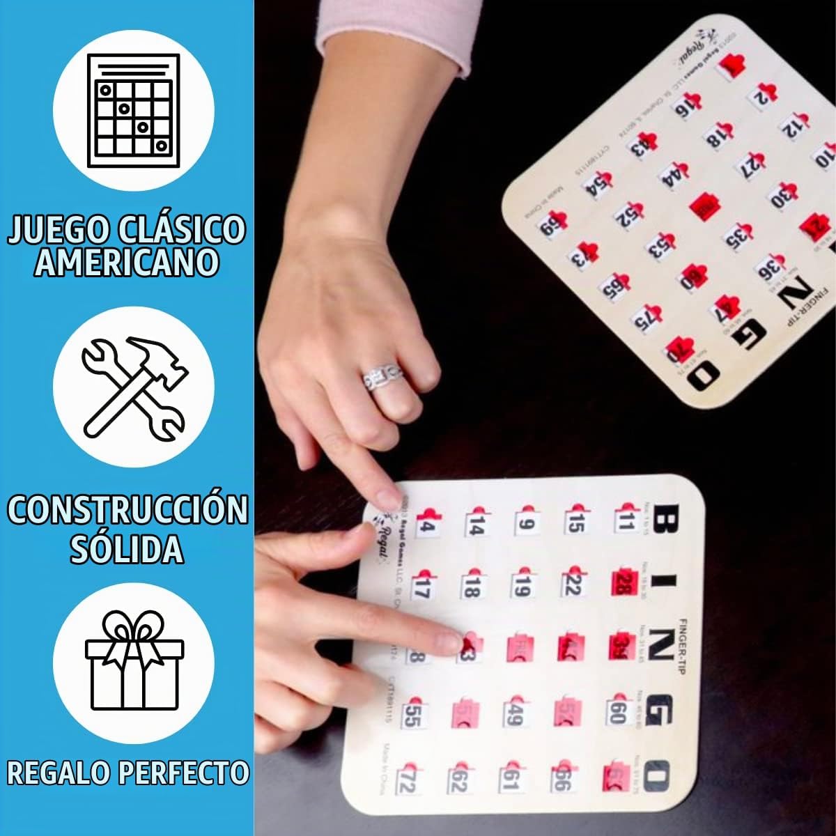 Regal Bingo - Juego de 25 tarjetas de bingo con ventanas deslizante...