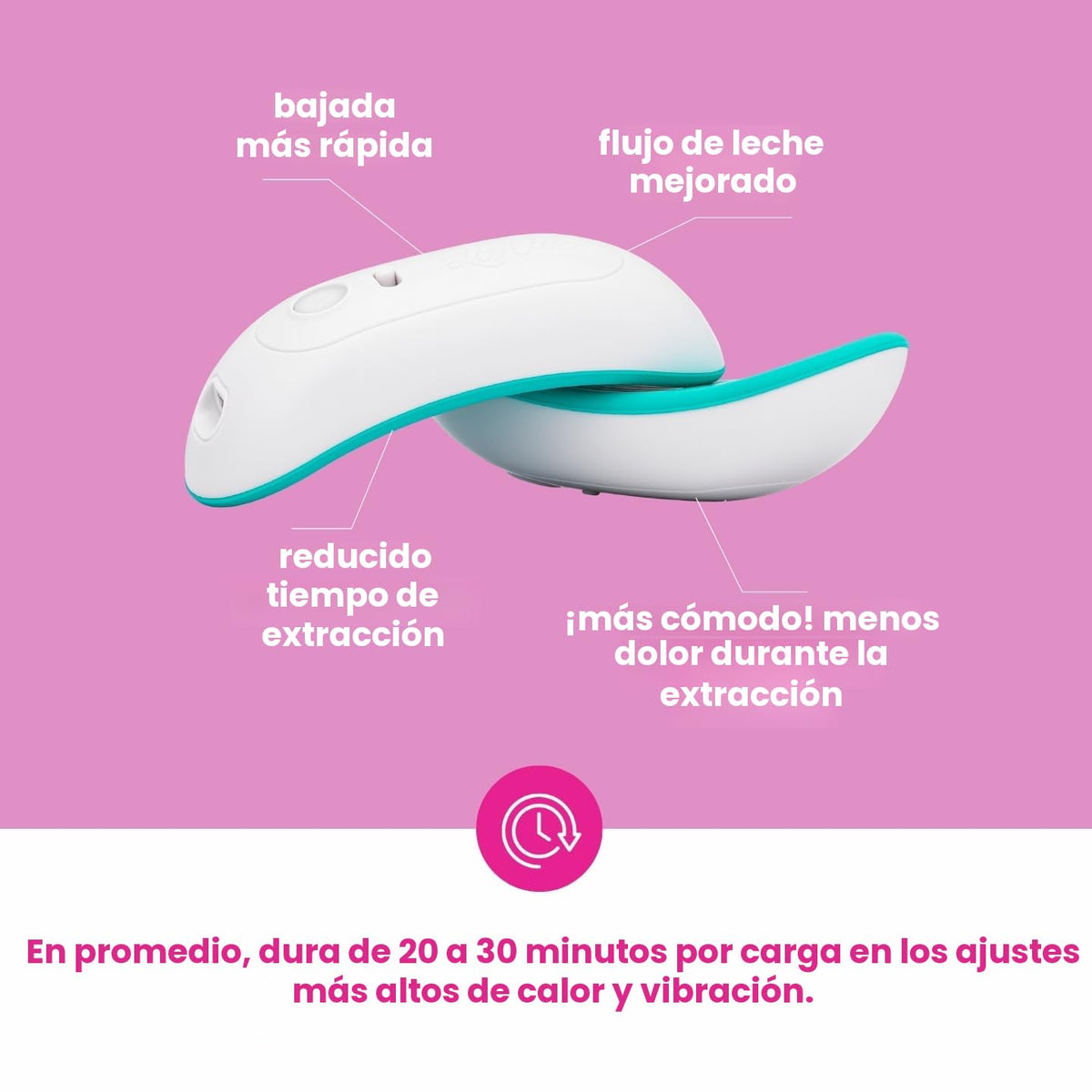 LaVie Masajeador de lactancia 2 en 1, paquete de 2, calor y vibraci...