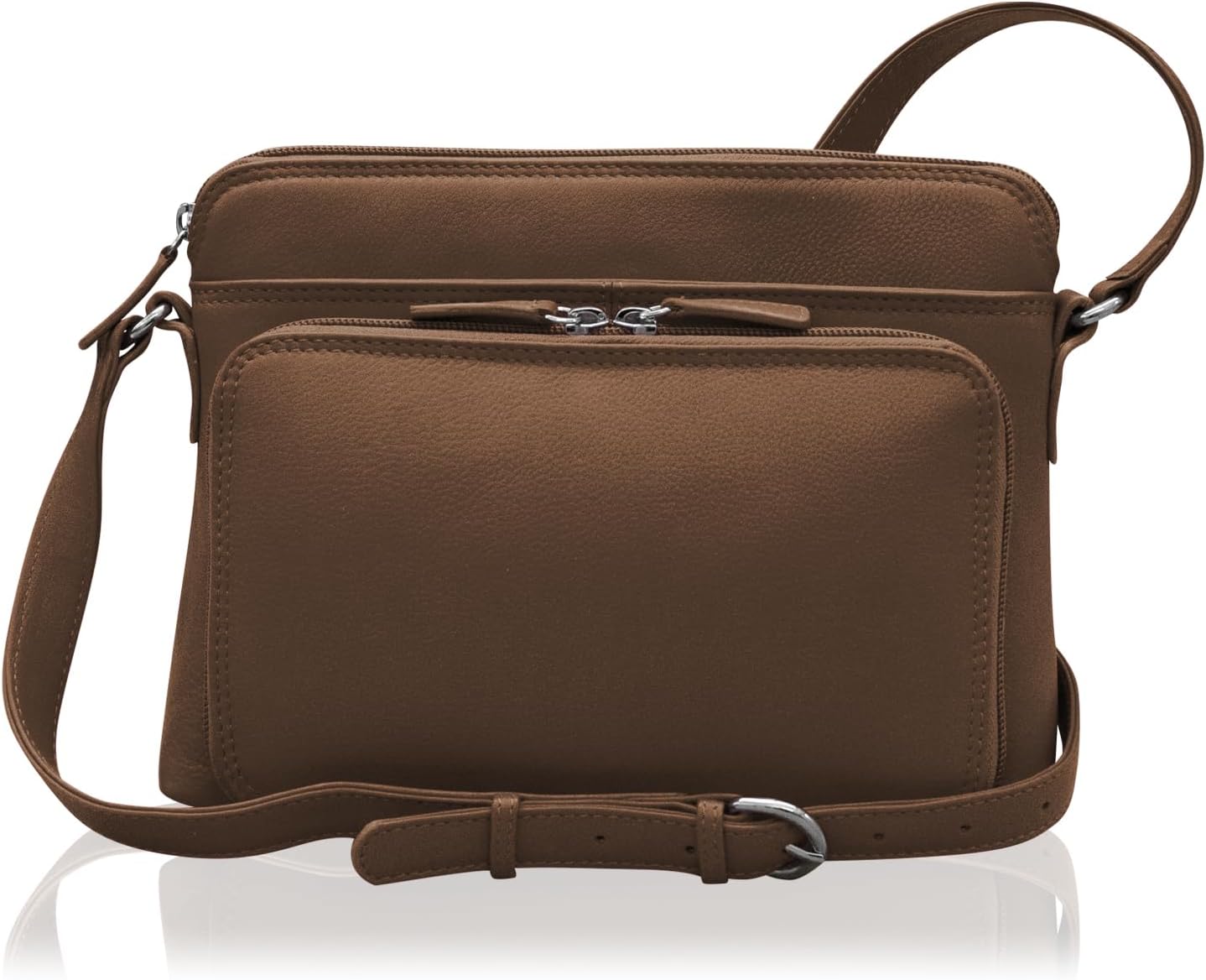 ili New York Bolsos cruzados de cuero genuino para mujer, organizad...