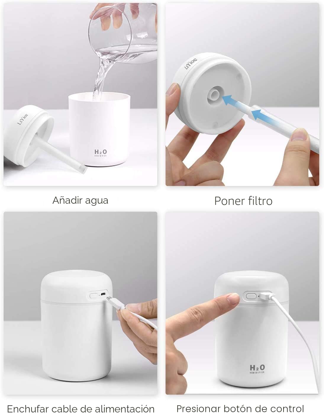 LtYioe Humidificador Mini Colorido y Fresco, Humidificador Personal...