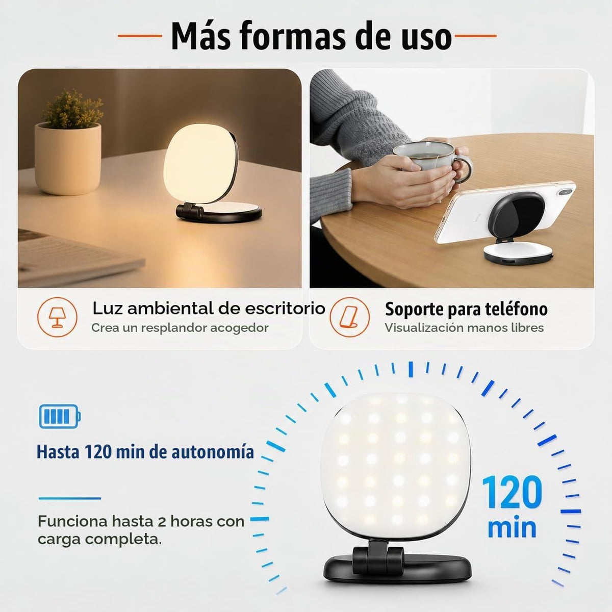 Luz magnética para selfie compatible con MagSafe, luz LED plegable...