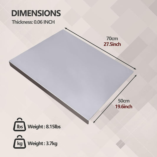 Tabla de cortar de acero inoxidable para cocina - Tabla grande de c...