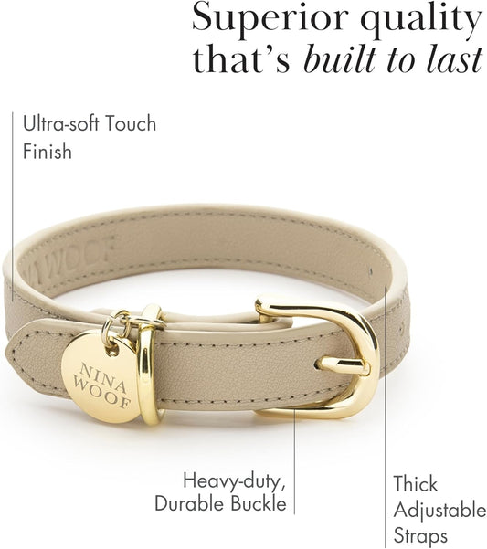 NINA WOOF Copenhagen - Collar de cuero para perro, hecho a mano con...