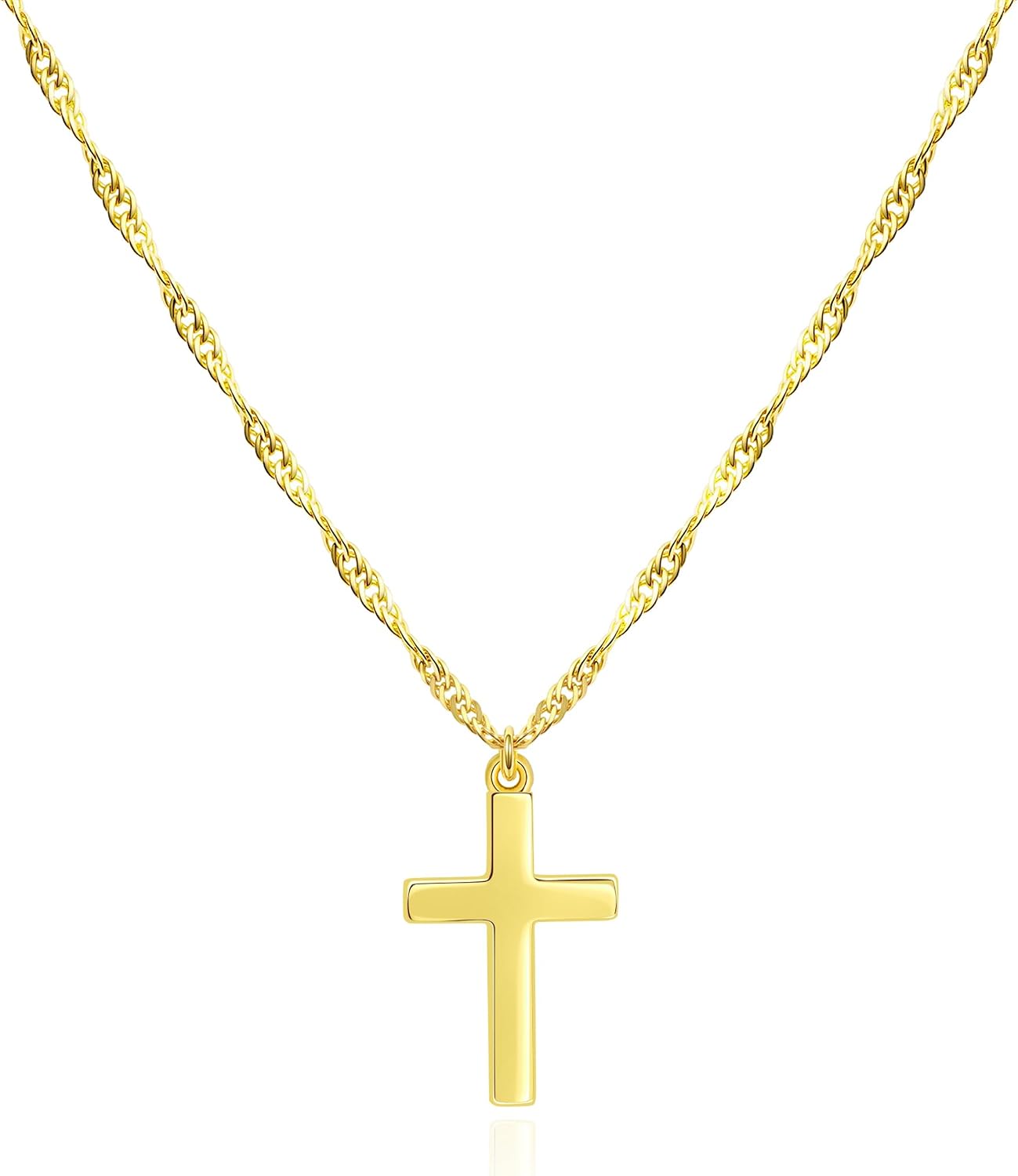 Selncfyt Collar de cruz para mujer, chapado en oro de 14 quilates,...
