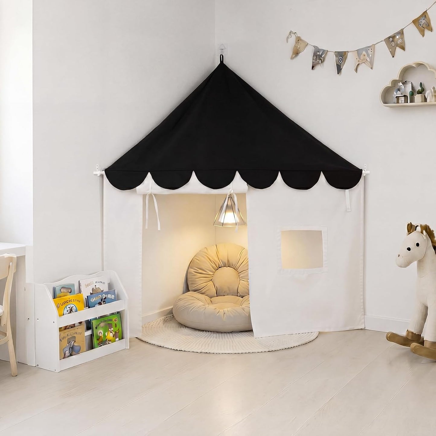 Tienda de campaña de rincón de lectura, gran toldo de esquina de le...