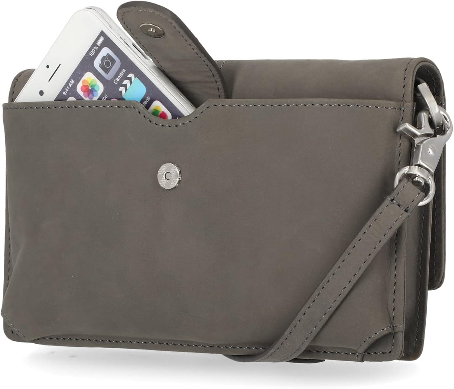 Timberland - Bolso cruzado de cuero RFID con billetera, Tamaño único