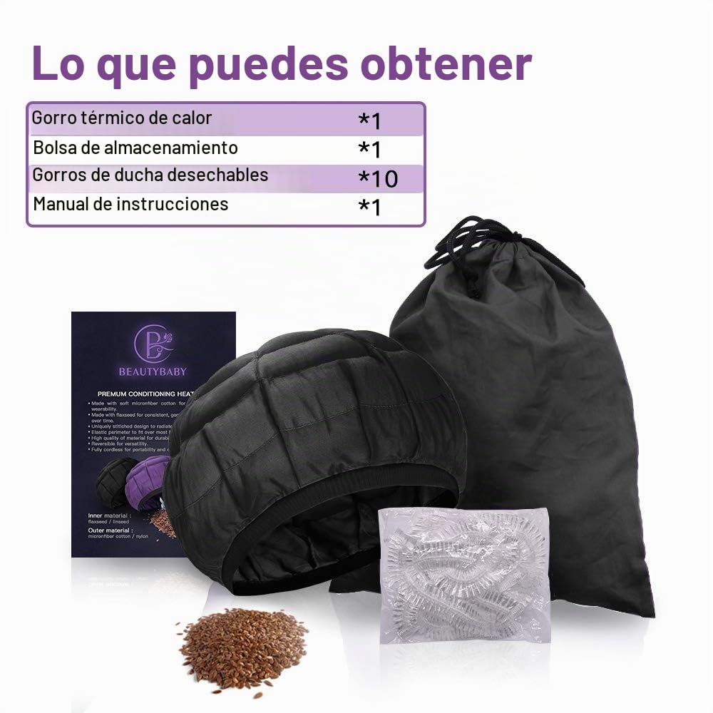 Gorro térmico de acondicionamiento profundo, sin cordón, 100% algod...