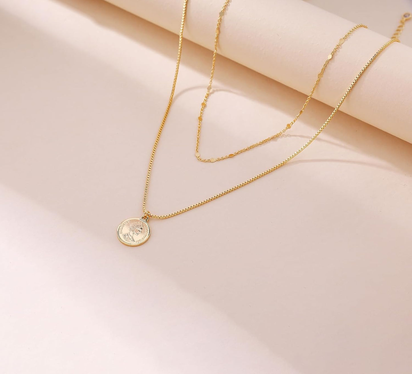 Fwlisesa Collares en capas para mujer, conjunto de collares de oro...