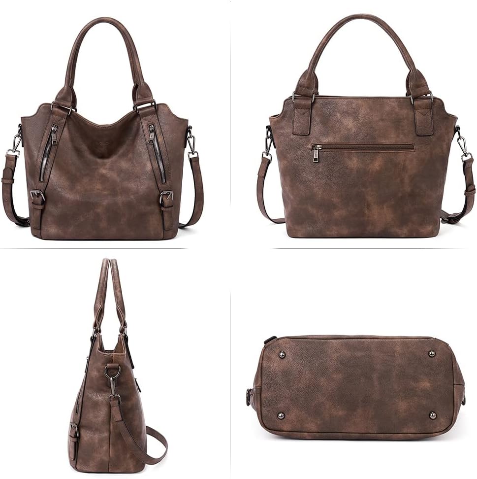 CLUCI - Bolsos de cuero vegano para mujer, bolso grande y de hombro...