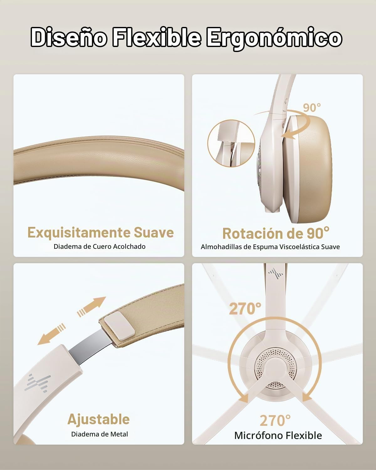 JIAMQISHI Auriculares inalámbricos con micrófono con cancelación de...