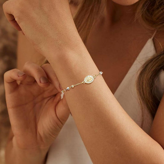 Regalos de crucifijo católico, pulsera de rosario para mujeres - ch...