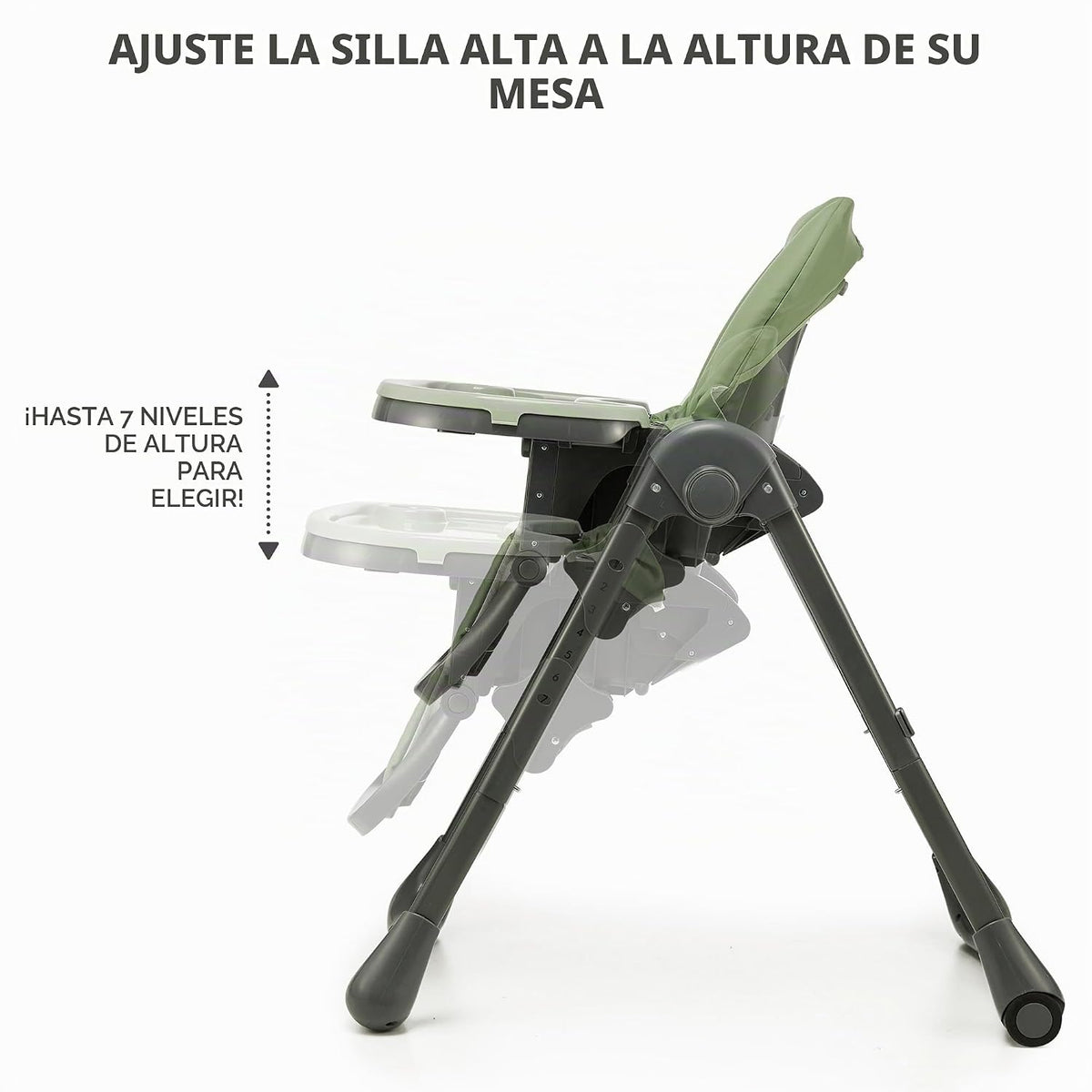Kinderkraft Tummie, Silla alta 2 en 1, silla de bebé, ergonómica, c...