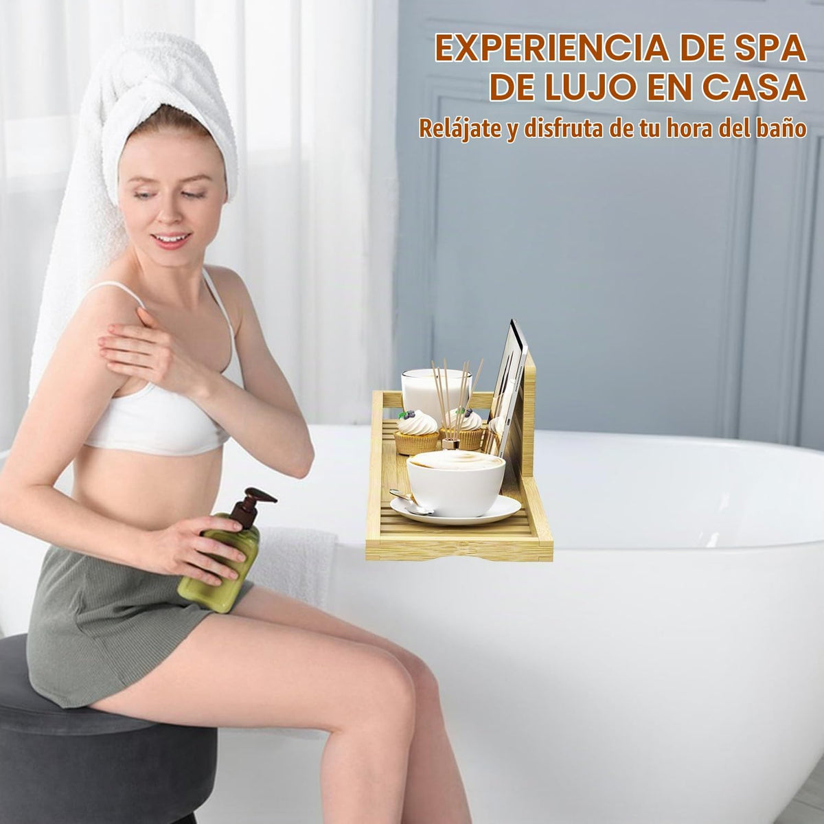 Bandeja de bañera - Bandeja de baño - Bandeja de mesa de bañera - B...