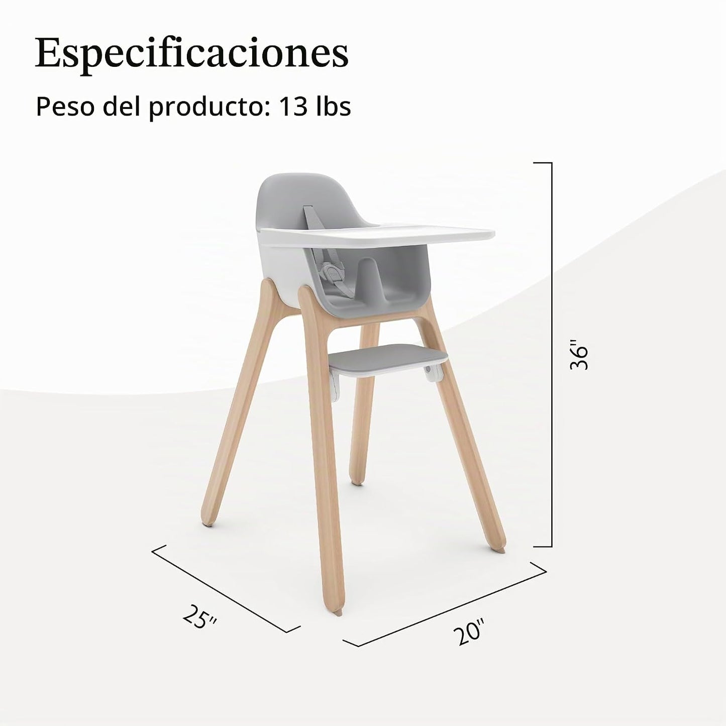 UPPAbaby Ciro - Silla alta, diseño elegante y fácil de limpiar, ban...