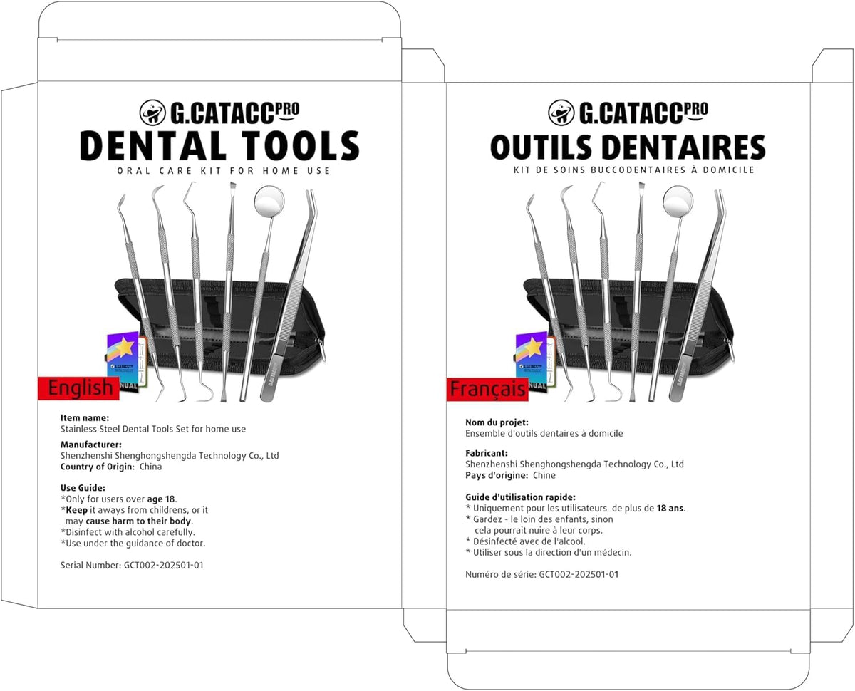 G.CATACC Herramientas dentales, juego de herramientas de higiene pa...