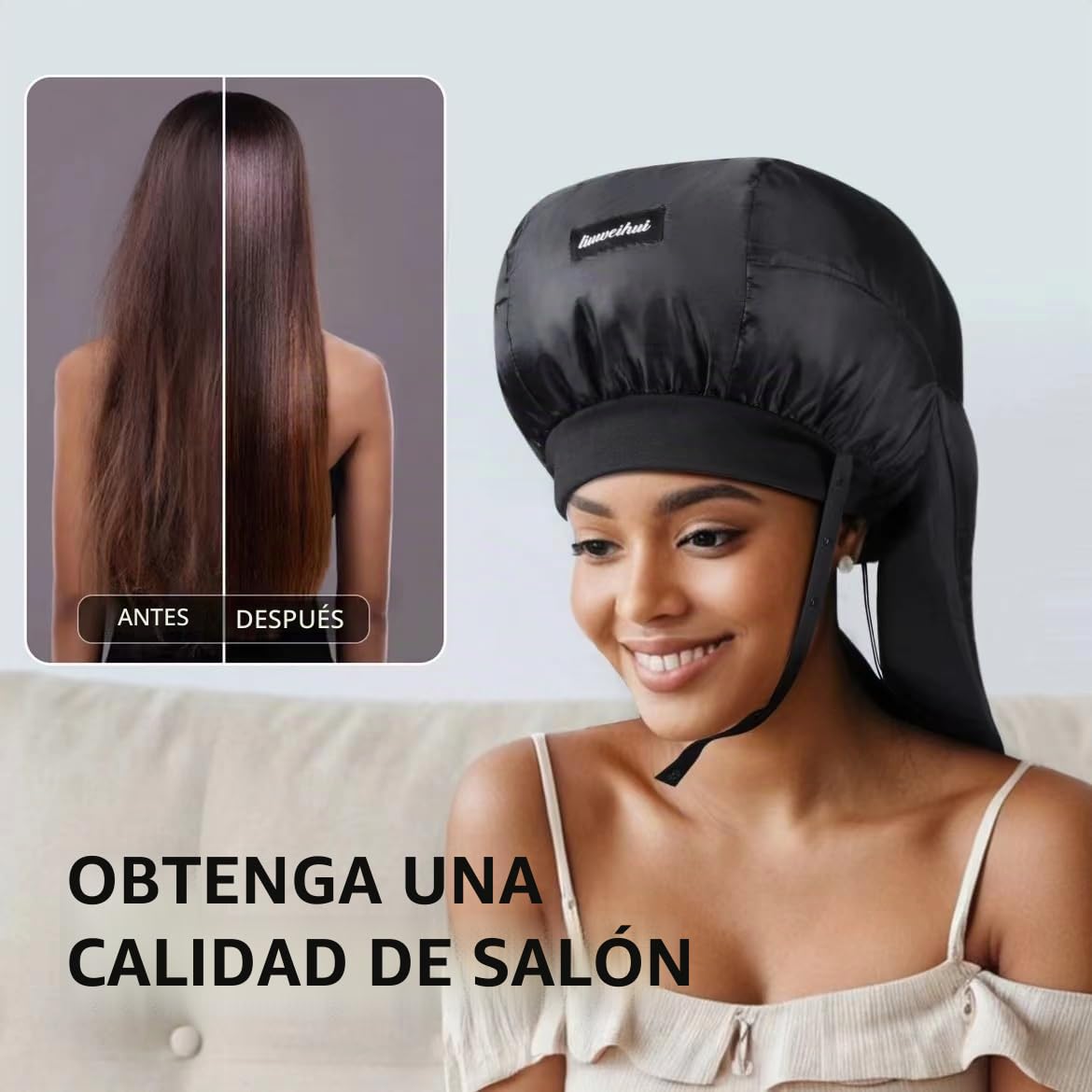 Secador de pelo con capucha, difusor de pelo ideal para cabello riz...