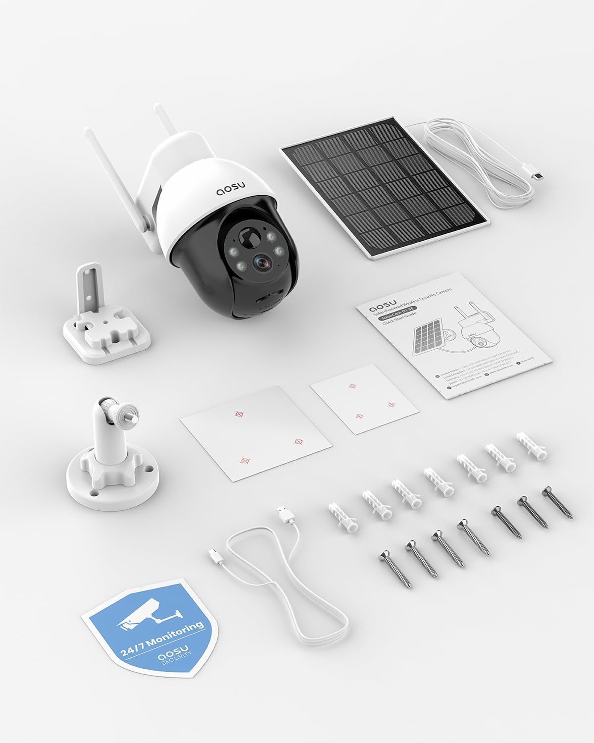 AOSU 3K\/5MP Sistema de cámaras de seguridad solar inalámbricas par...