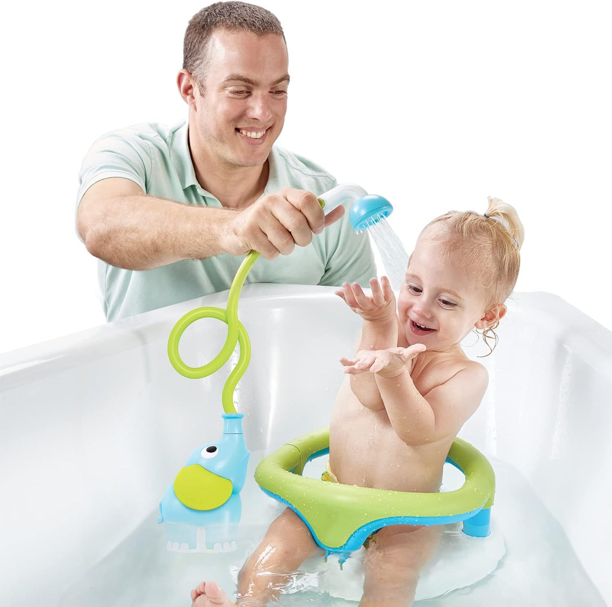 Yookidoo - Cabezal de ducha para baño de bebé con forma de elefante...