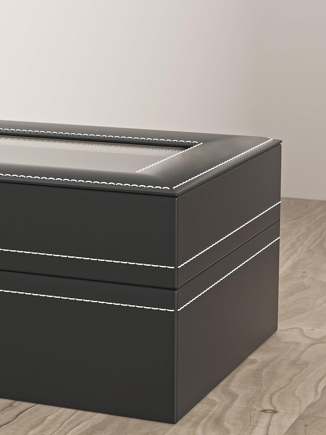 Ausalivan Vitrina de relojes para hombres, caja organizadora de rel...