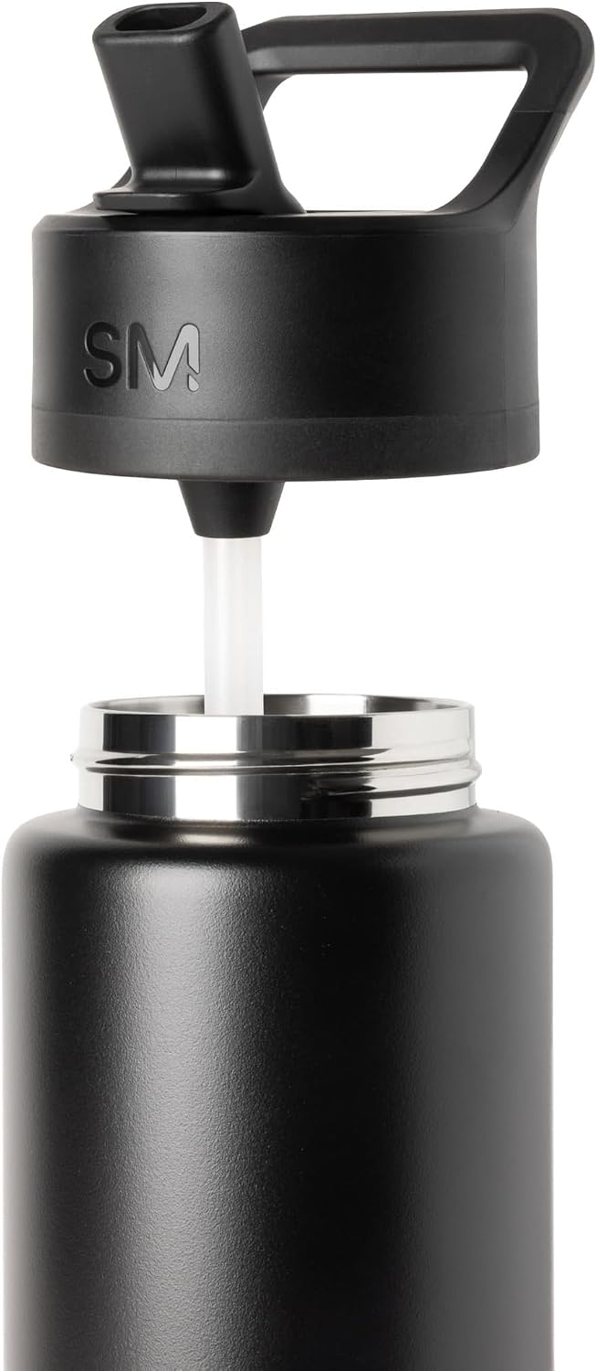 Simple Modern Summit - Botella de agua con tapa con pajilla, vaso c...
