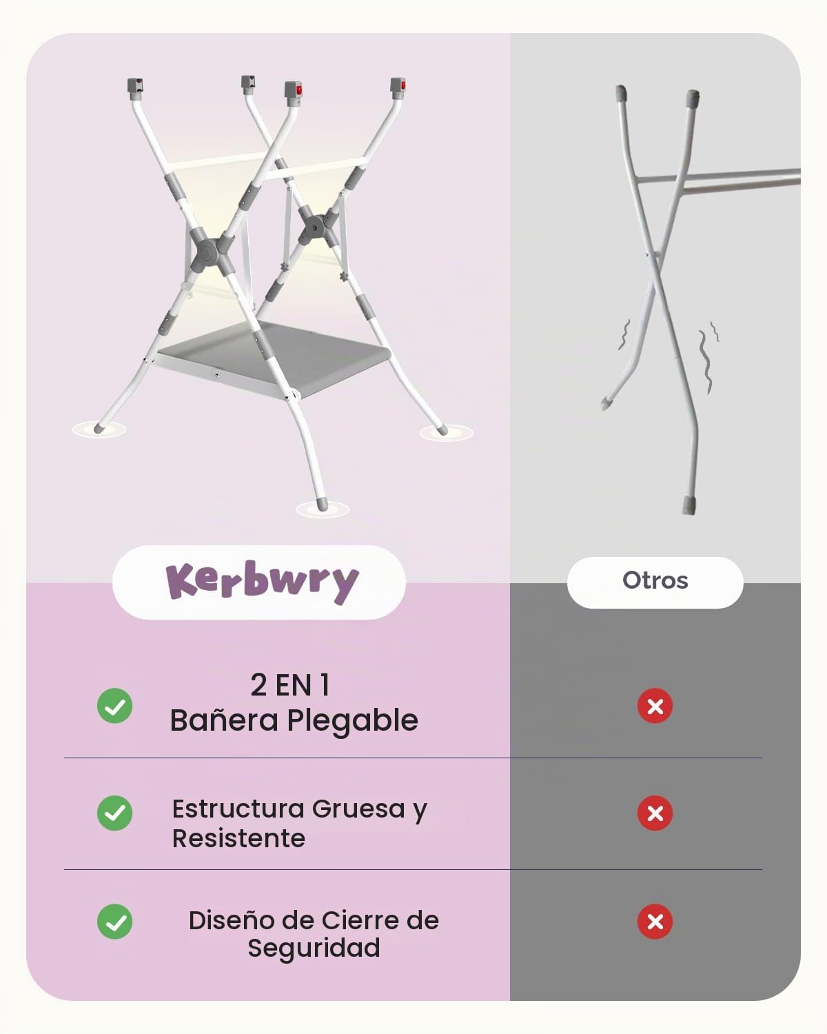 Bañera plegable 2 en 1 con soporte, bañera para recién nacidos para...