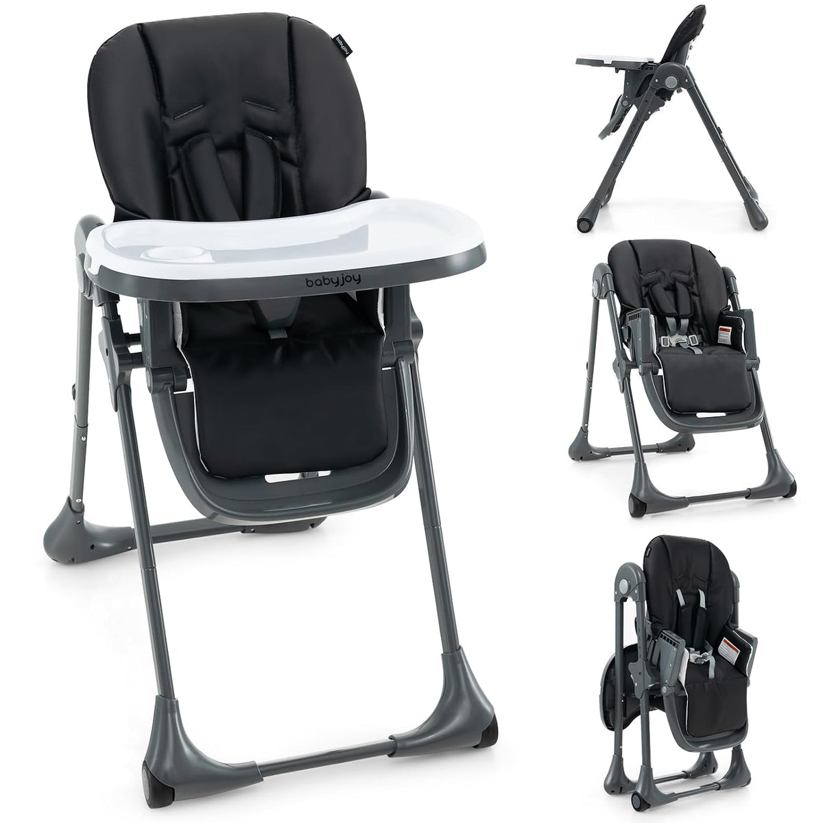 BABY JOY Silla alta convertible para bebés y niños pequeños, altura...