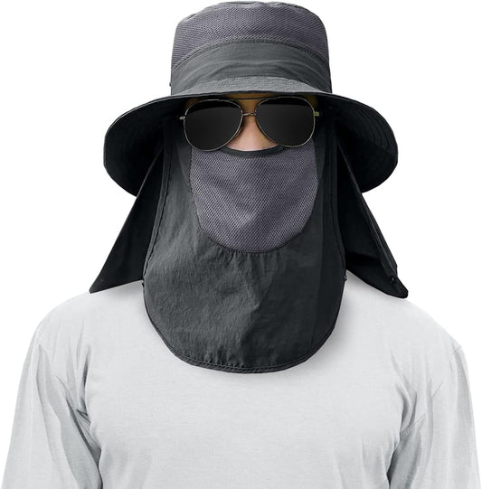 Paquete de 3 sombreros de pesca de ala ancha para hombre, protecció...
