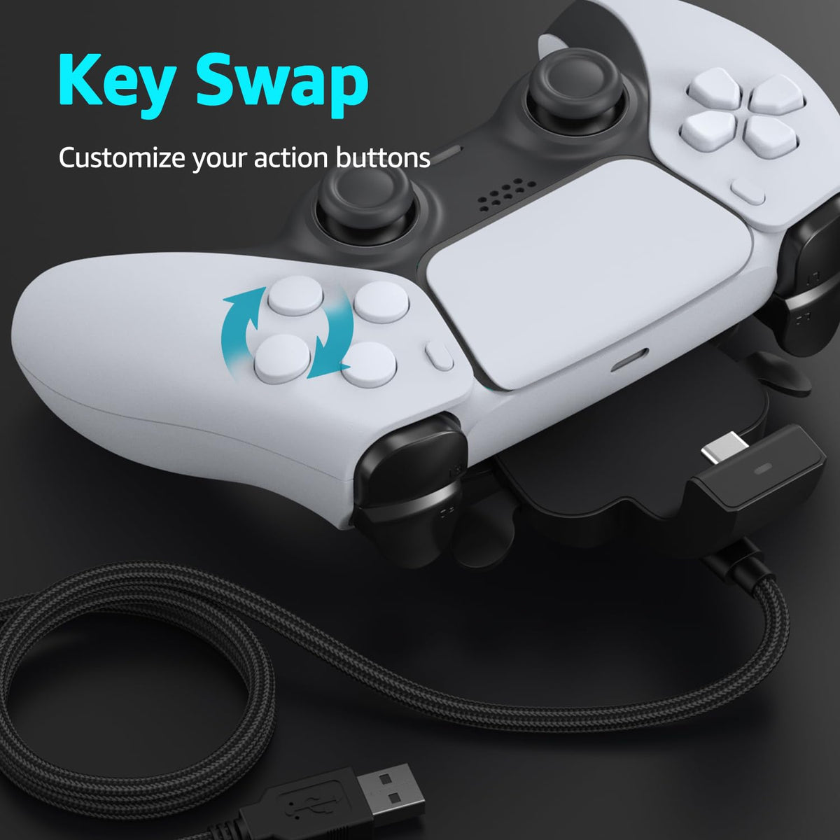 Akalyptra Accesorio de paletas traseras para controlador PS-5 con f...