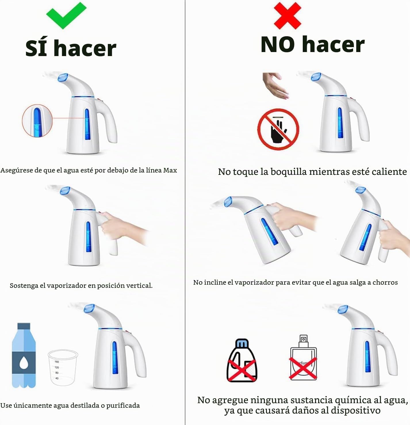 OGHom Vaporizador para ropa, vaporizador de ropa portátil, vaporiza...