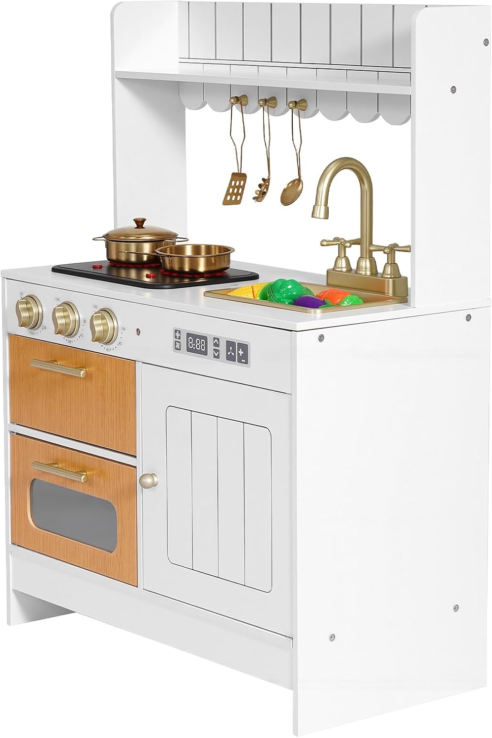VEVOR Juego de cocina para niños, juego de cocina de madera para ni...