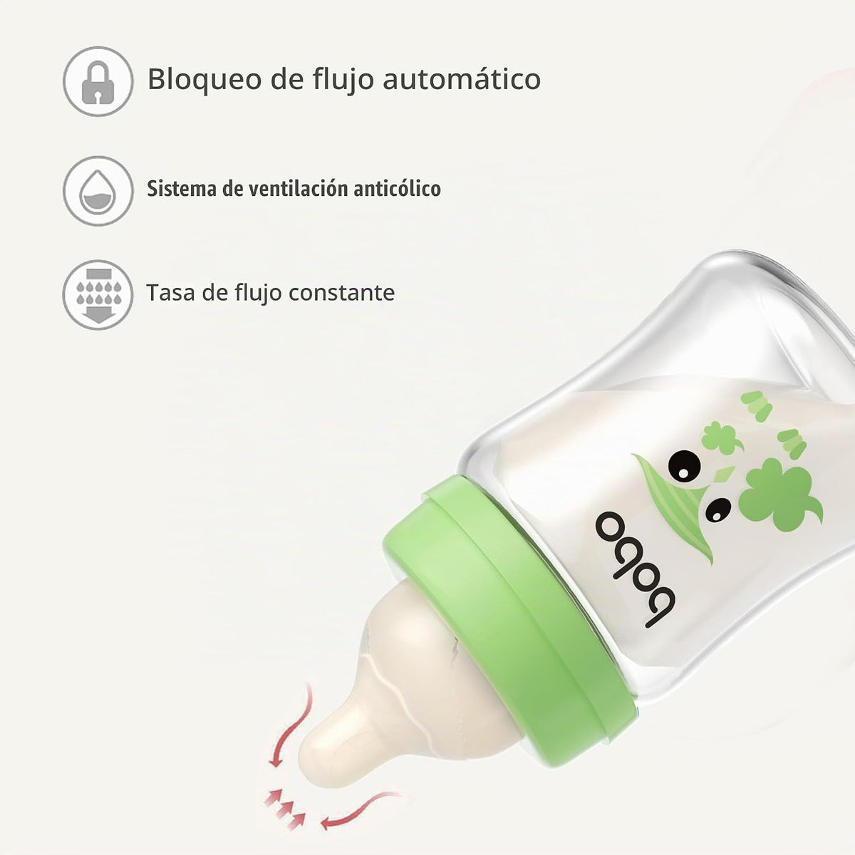 YOHKOH Biberones de Vidrio para Bebé con Tetina de Flujo Lento, Bib...