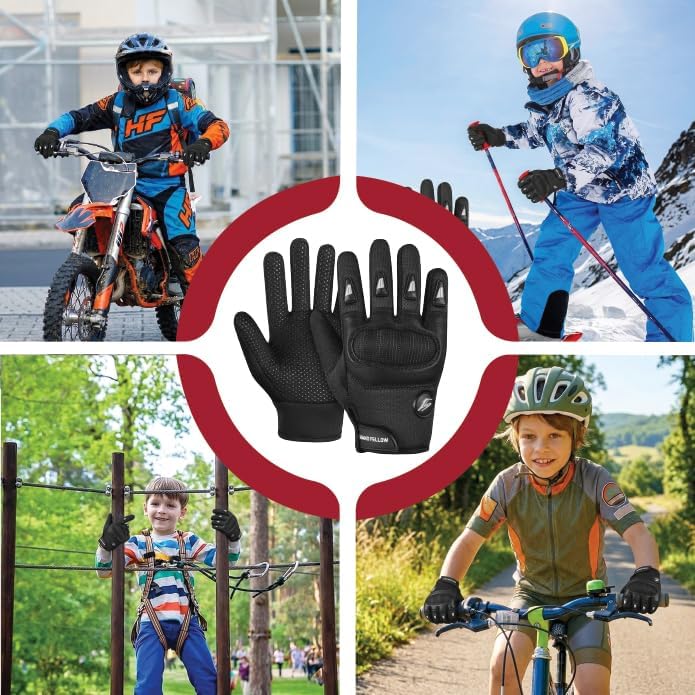 Hand Fellow Guantes de motocross para niños, guantes de ciclismo co...