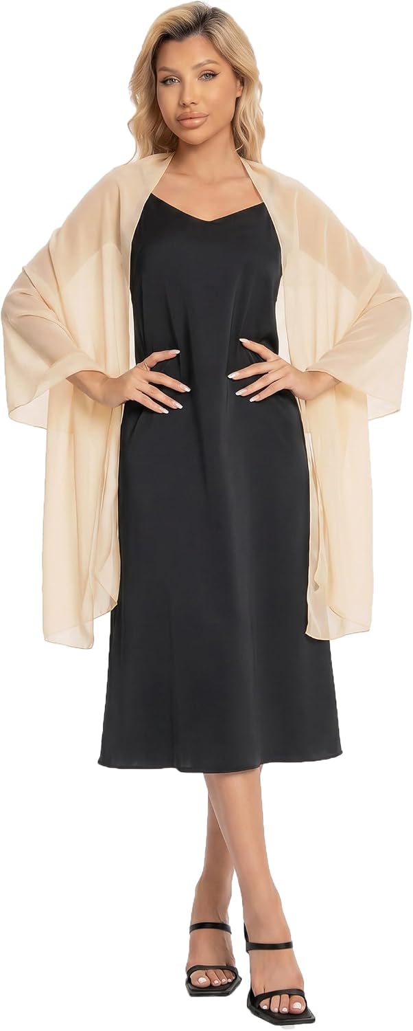 Chales y envolturas de gasa para vestidos de noche, elegante bufand...
