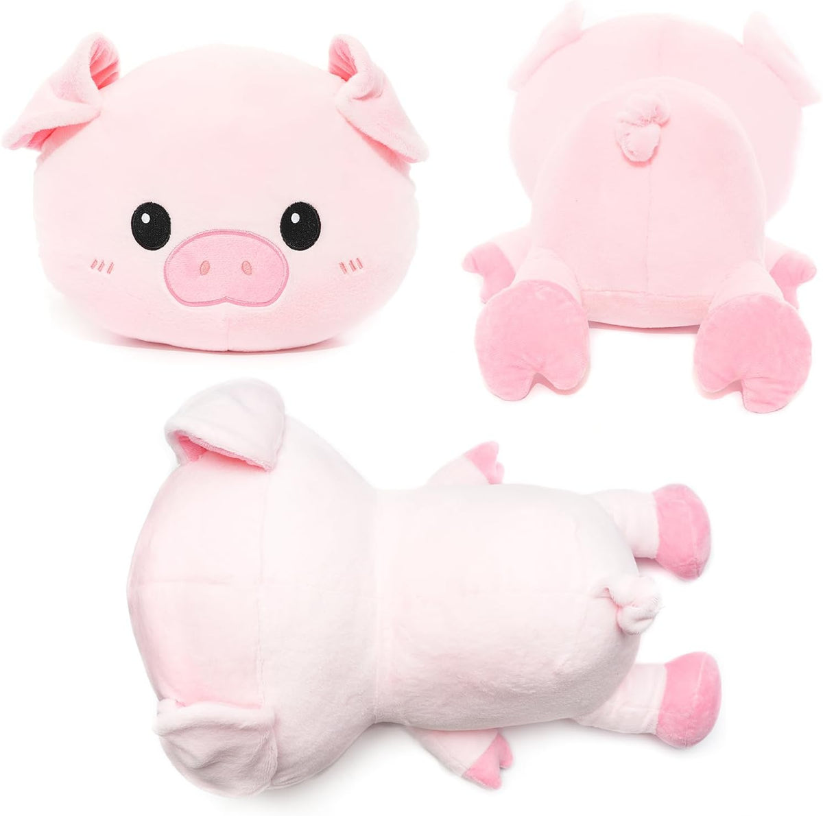 WEIGEDU - Lindo animal de peluche suave de cerdo rosa, 18 pulgadas...