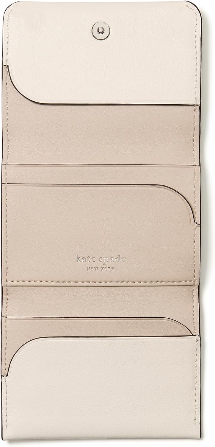 Kate Spade New York Tarjetero de cuero esmaltado Halo Cartera triple